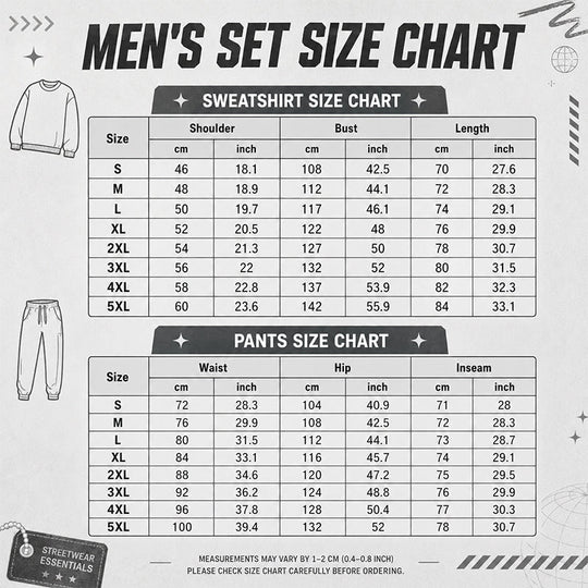 Men's Printed Half-Zip Sweatshirt & Pants Tracksuit Set
