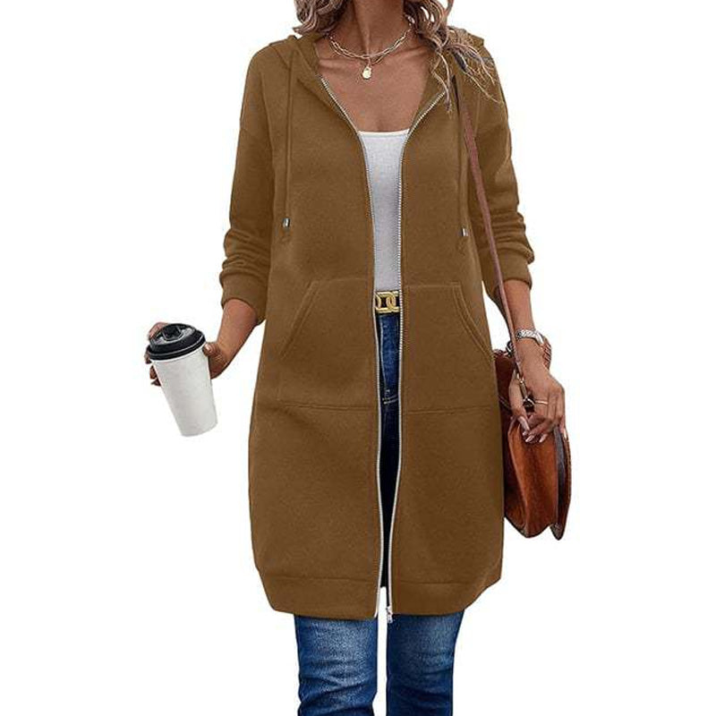 ⌛Limited-Time Offer🛍️Women’s Long Zip-Up Hooded Cardigan