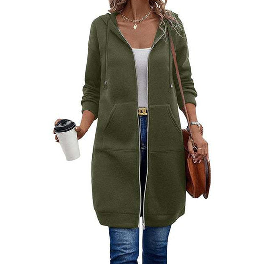 ⌛Limited-Time Offer🛍️Women’s Long Zip-Up Hooded Cardigan