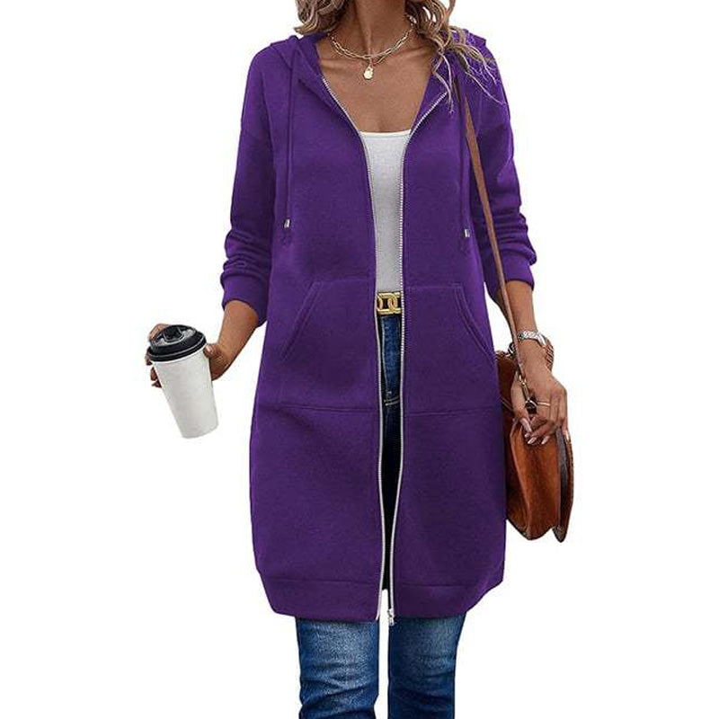 ⌛Limited-Time Offer🛍️Women’s Long Zip-Up Hooded Cardigan