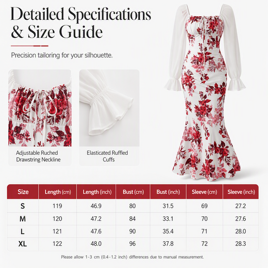 ✨ Flattering Elegance | Women's Ruched-Waist Floral Flare Dress