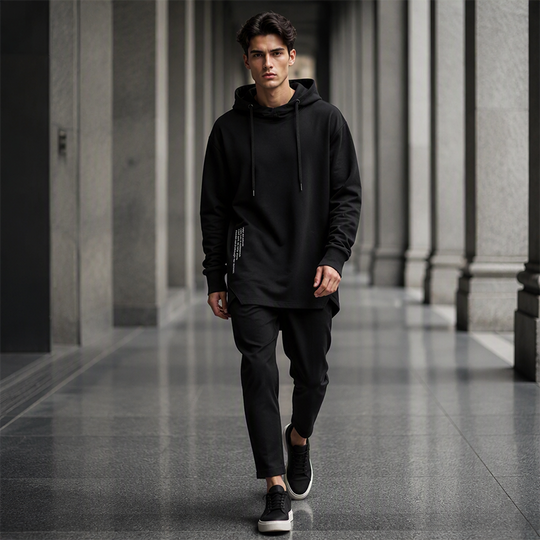 ☁️ All-Day Comfort | Men's Relaxed-Fit High-Neck Hooded Sweatshirt