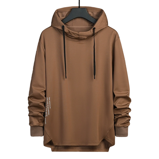 ☁️ All-Day Comfort | Men's Relaxed-Fit High-Neck Hooded Sweatshirt