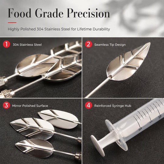🎂30% OFF NOW! Professional 3D Jelly Art Kit‑ 304 Stainless Steel 10‑Piece Floral Gelatin Art Tools with Syringe, DIY 3D Flower Jelly Cake Decorating Set for Pastry & Baking Lovers