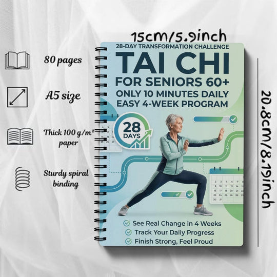🥳2026 HOT SALE🥳💞50K+ SOLD! ☯️📖 30% OFF! 28-Day Tai Chi Practice Book – 10-min daily sessions, beginner-friendly illustrations & progress log. Gentle movement for seniors – build a healthy routine! 🌿✨