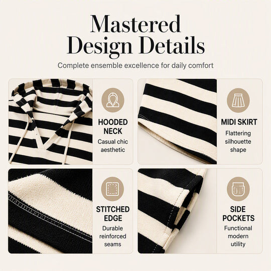 Hot Sale 50% OFF💖Women's Casual Striped Hoodie Dress
