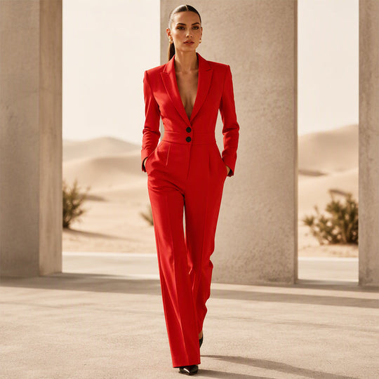 🌸 50% OFF NOW!Women's Elegant Blazer Jumpsuit