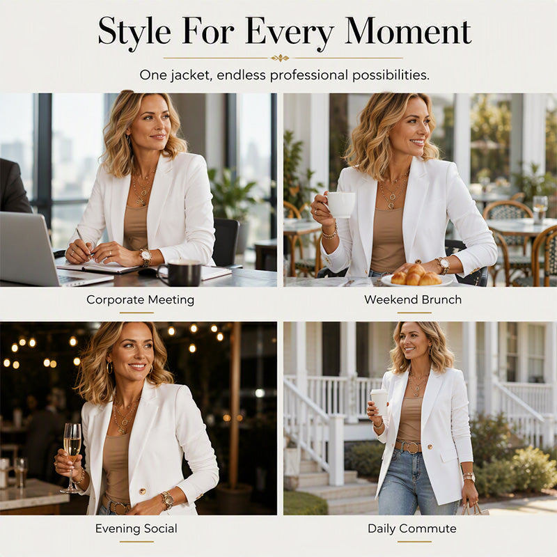 Women's Casual Lightweight Blazer Jacket