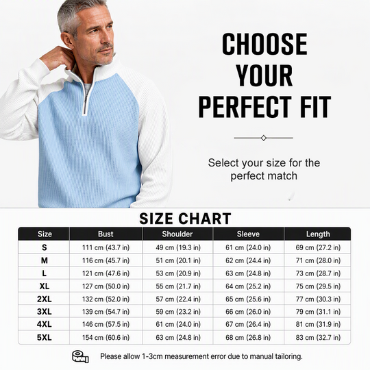 Men's Waffle Knit Quarter Zip T-Shirt