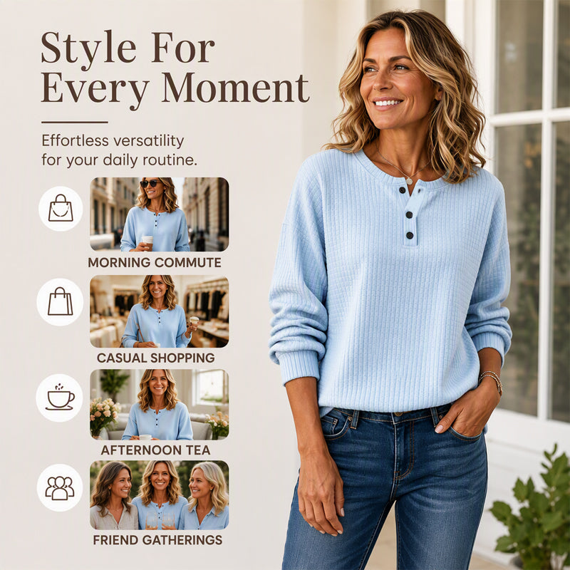 🔥49% OFF! Womens's Casual Waffle Knit Sweatshirt