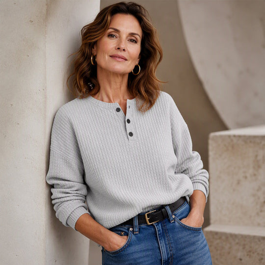 🔥49% OFF! Womens's Casual Waffle Knit Sweatshirt