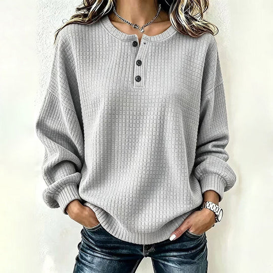 🔥49% OFF! Womens's Casual Waffle Knit Sweatshirt