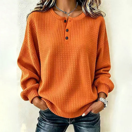 🔥49% OFF! Womens's Casual Waffle Knit Sweatshirt