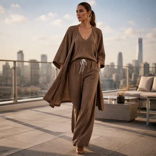 Women's Cardigan Tank Top & Pants 3-Piece Set