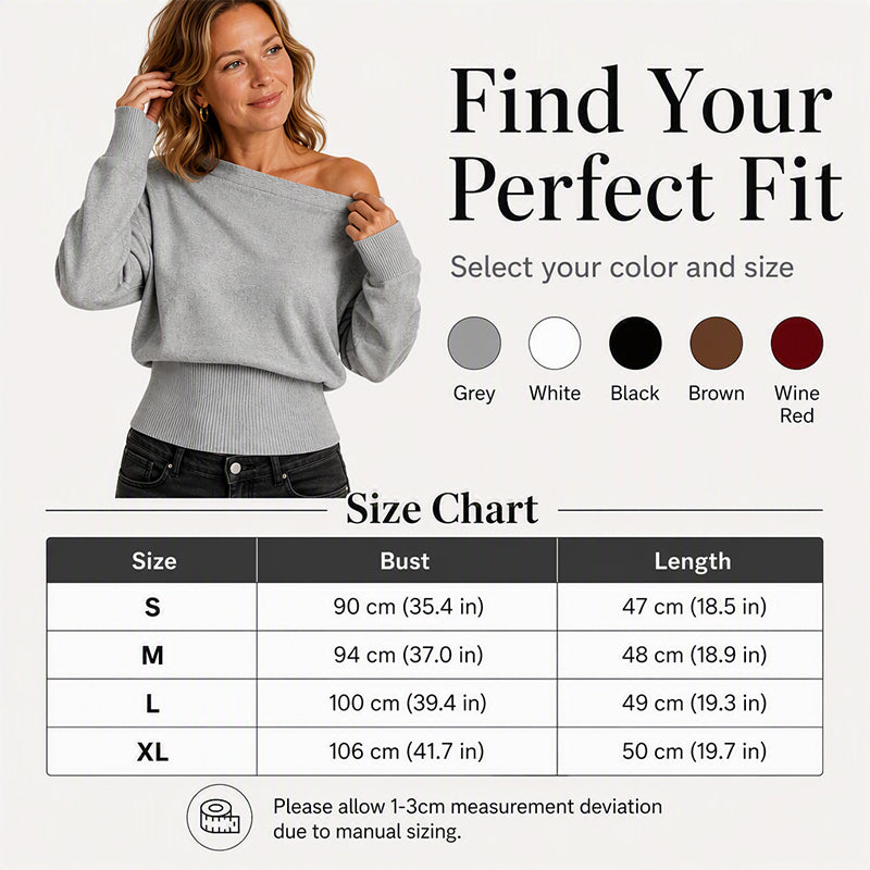 Women's Off-Shoulder Ribbed Knit Sweater