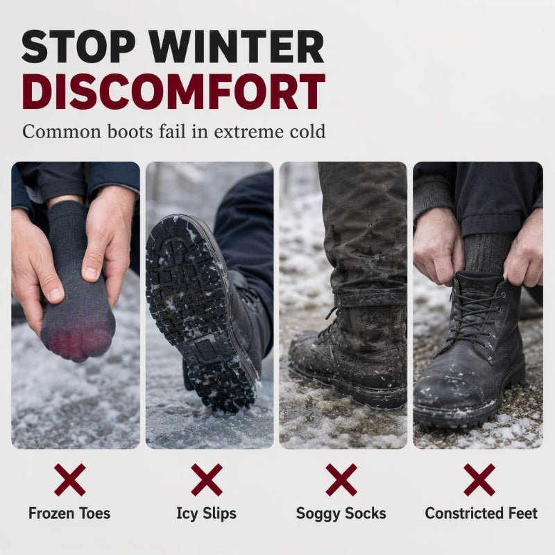Men's Winter Warm Slip-On Snow Boots