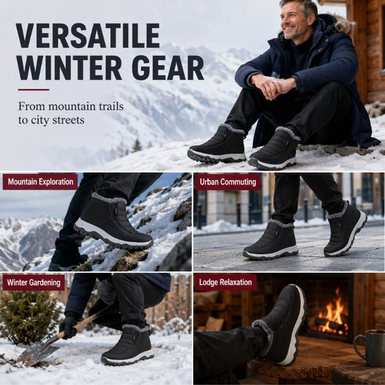 Men's Winter Warm Slip-On Snow Boots