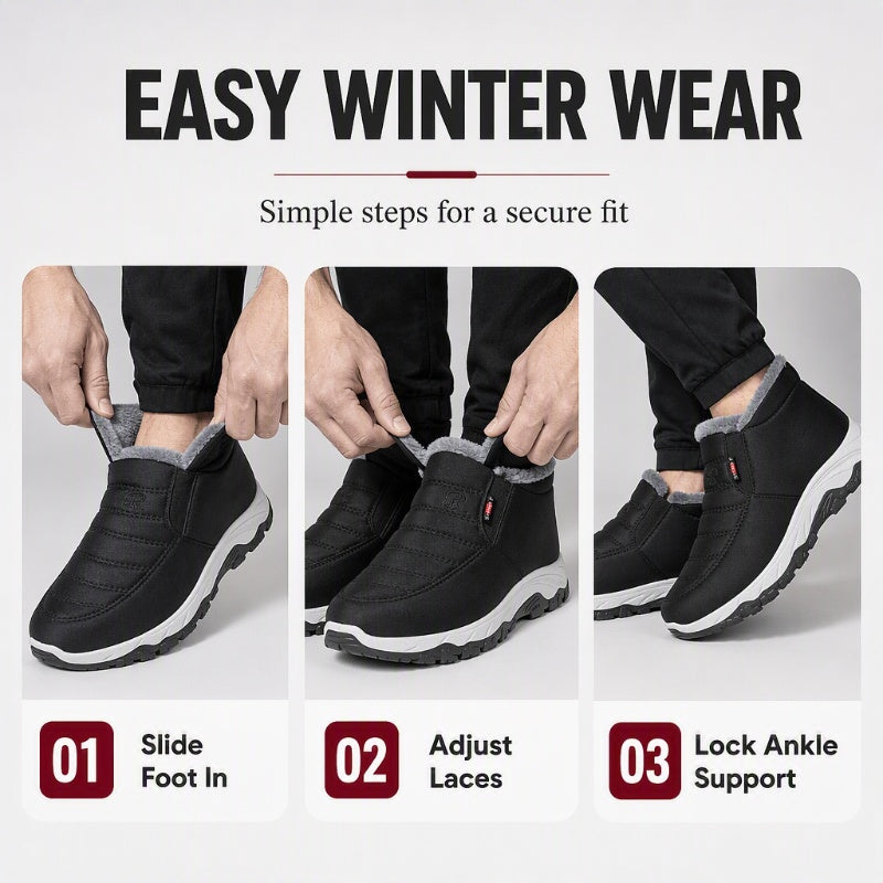 Men's Winter Warm Slip-On Snow Boots