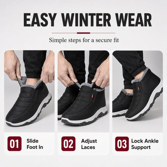 Men's Winter Warm Slip-On Snow Boots