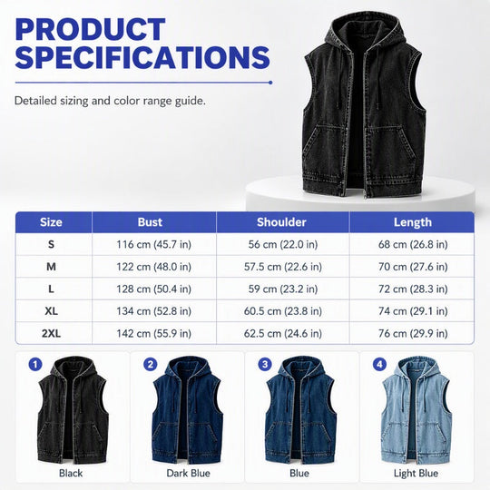 🧥 Seasonal Style | Women's Oversized Hooded Denim Vest Jacket