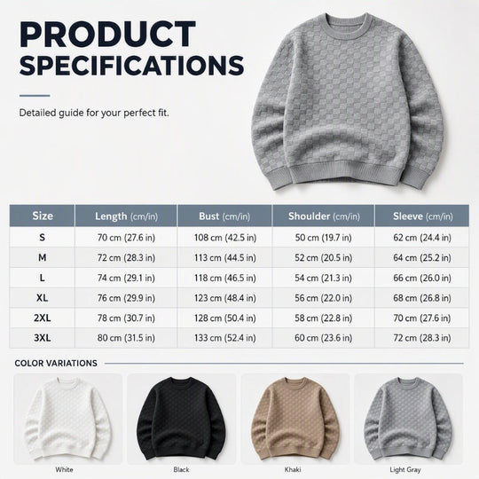 Men's Checkerboard Print Crewneck Sweatshirt