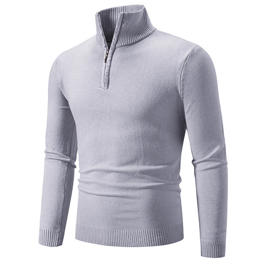 Men's Stylish Quarter-Zip Mock Neck Sweater