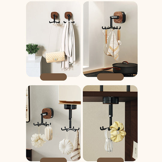 360° Rotating Duty Hooks Kitchen Utensil Holder