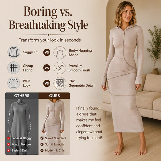 Women's Slim-Fit Hooded Maxi Dress