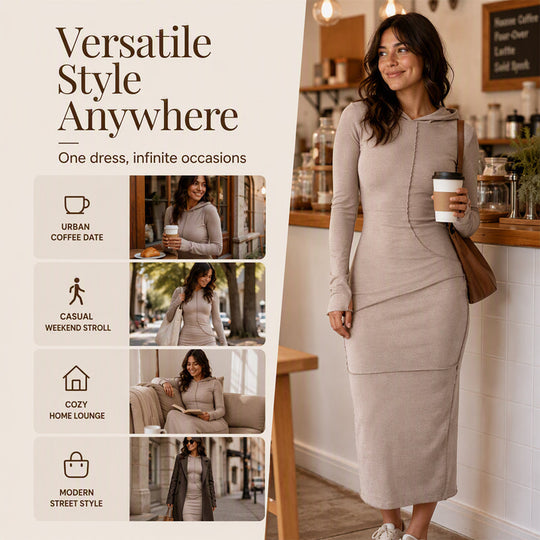 Women's Slim-Fit Hooded Maxi Dress