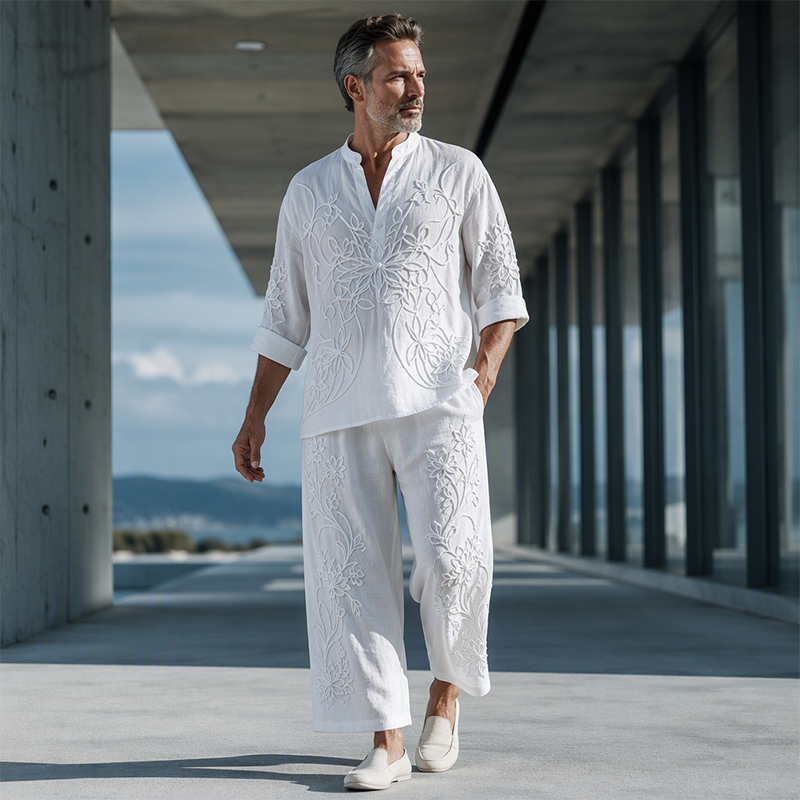 ✨ Easy Summer Style | Men's Retro Print Loose-Fit 2-Piece Set