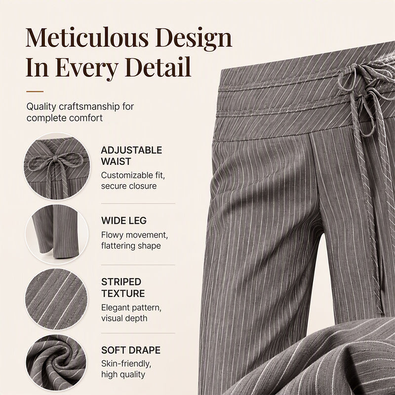 ✨ Easy Everyday Style | Women's Striped Wide-Leg Casual Pants