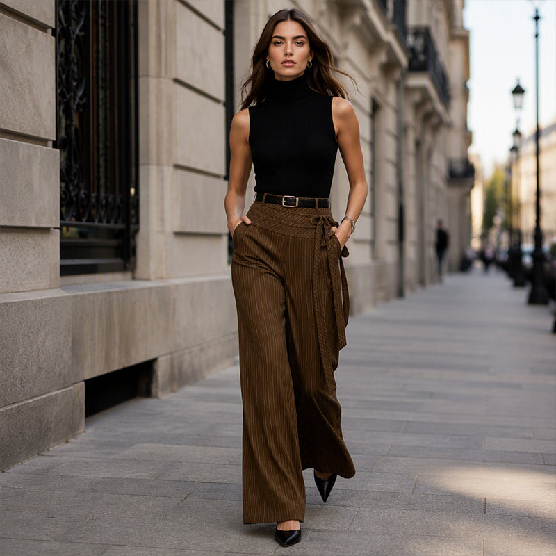 ✨ Easy Everyday Style | Women's Striped Wide-Leg Casual Pants