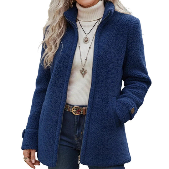 ❄️ Cold-Weather Comfort | Women's Warm Sherpa Fleece Full-Zip Jacket