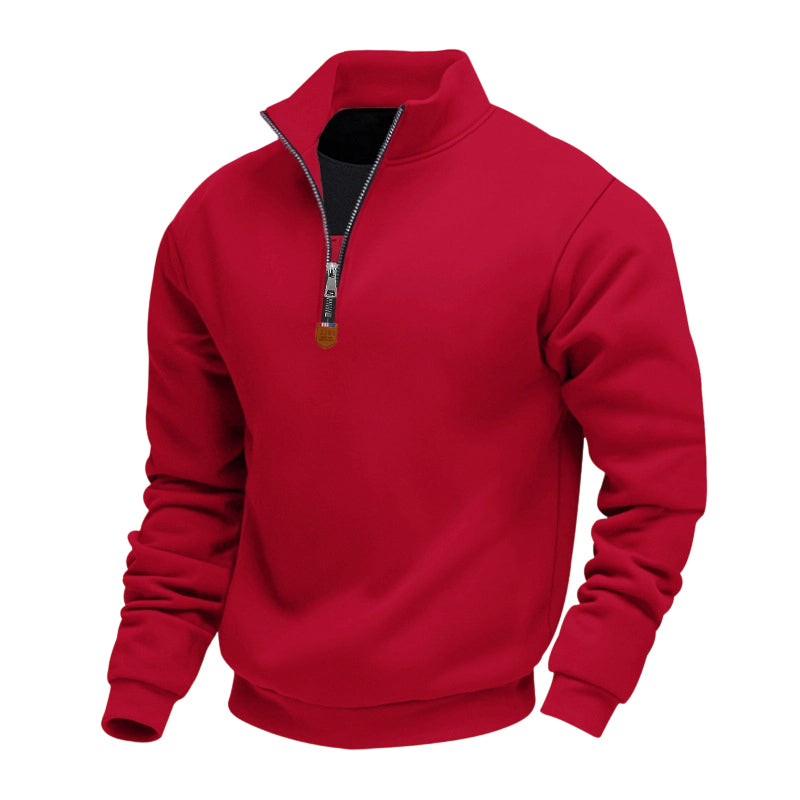 🍂 Easy Everyday Comfort | Men's Warm-Lined Stand-Collar Quarter-Zip Pullover