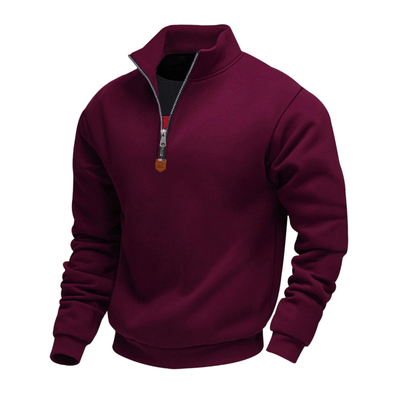 🍂 Easy Everyday Comfort | Men's Warm-Lined Stand-Collar Quarter-Zip Pullover