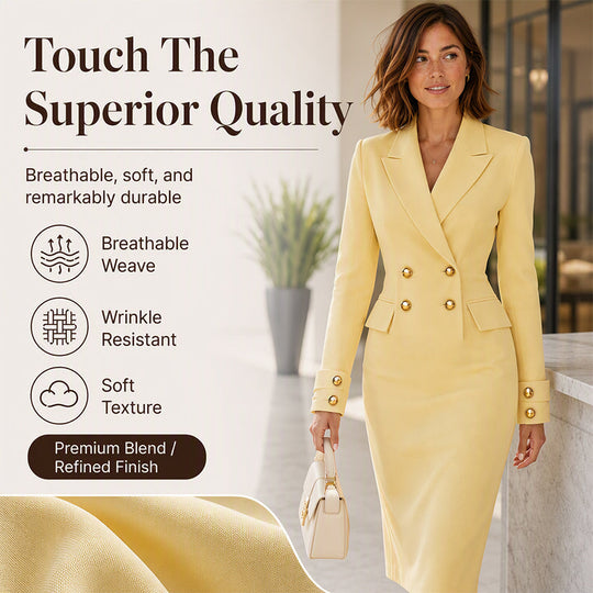 ✨New Arrivals & Special Offers-Women's Double-Breasted Blazer Dress