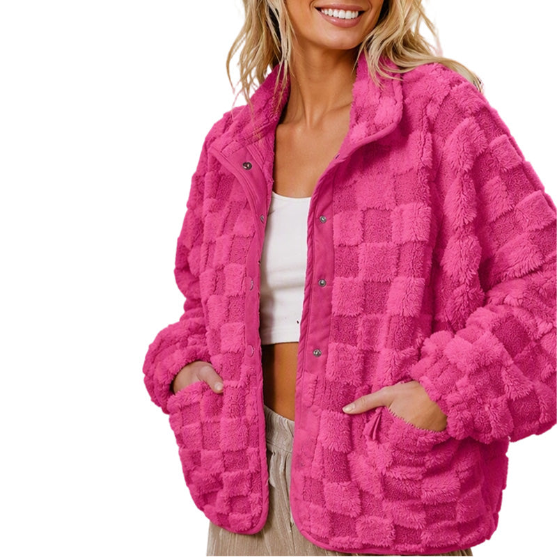 ❄️ Cozy Winter Comfort | Women's Checkerboard Plush Jacket ⚡ Free Shipping