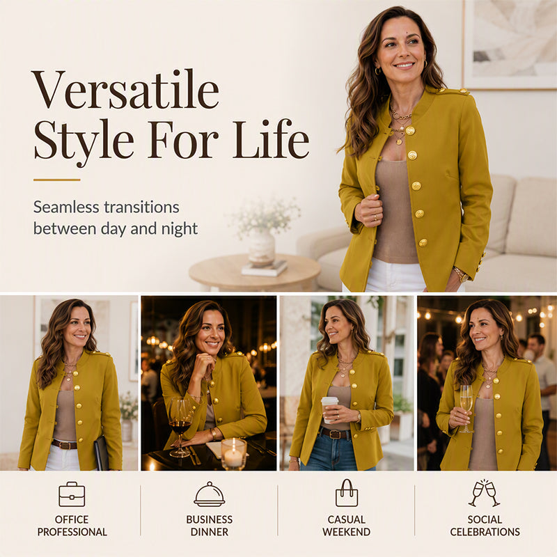 💎✨ Bestseller – Gold-Button Blazer – Fitted and Elegant