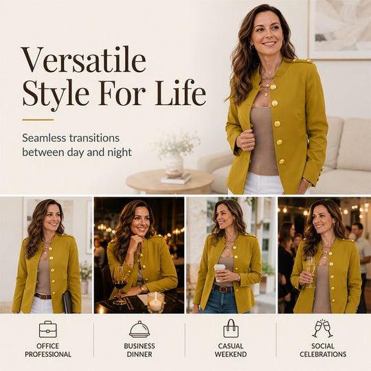 💎✨ Bestseller – Gold-Button Blazer – Fitted and Elegant