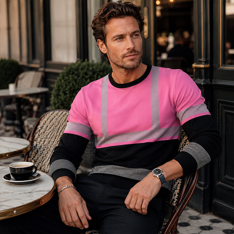 ✨ New Arrival | Men's Reflective Color-Block Performance Top