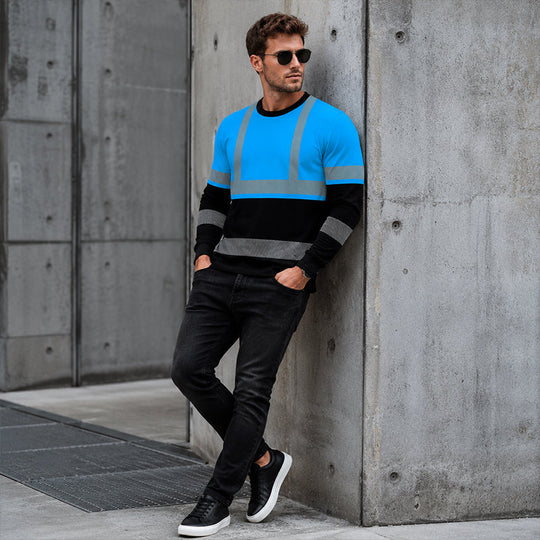 ✨ New Arrival | Men's Reflective Color-Block Performance Top