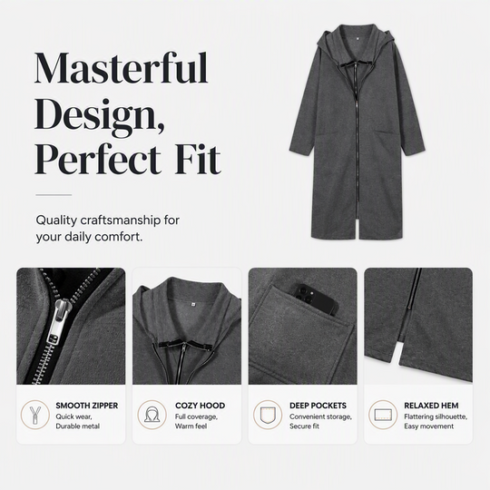 ✨New Arrivals & Special Offers-Women's Hooded Mid-Length Jacket with 2 Zippers