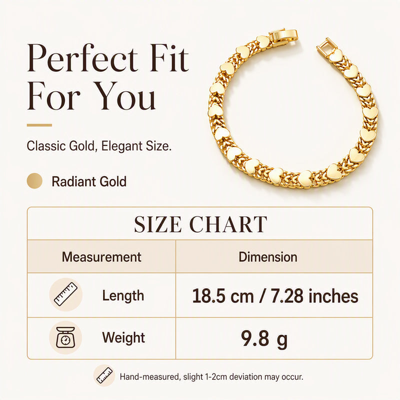 💖 LIMITED‑TIME 30% OFF! ✨ Women’s Elegant Heart Link Bracelet – Dainty Romantic Design, Adjustable Chain ✨