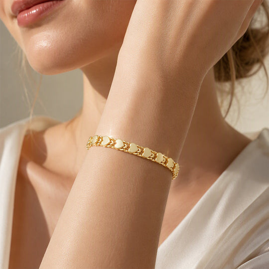 💖 LIMITED‑TIME 30% OFF! ✨ Women’s Elegant Heart Link Bracelet – Dainty Romantic Design, Adjustable Chain ✨