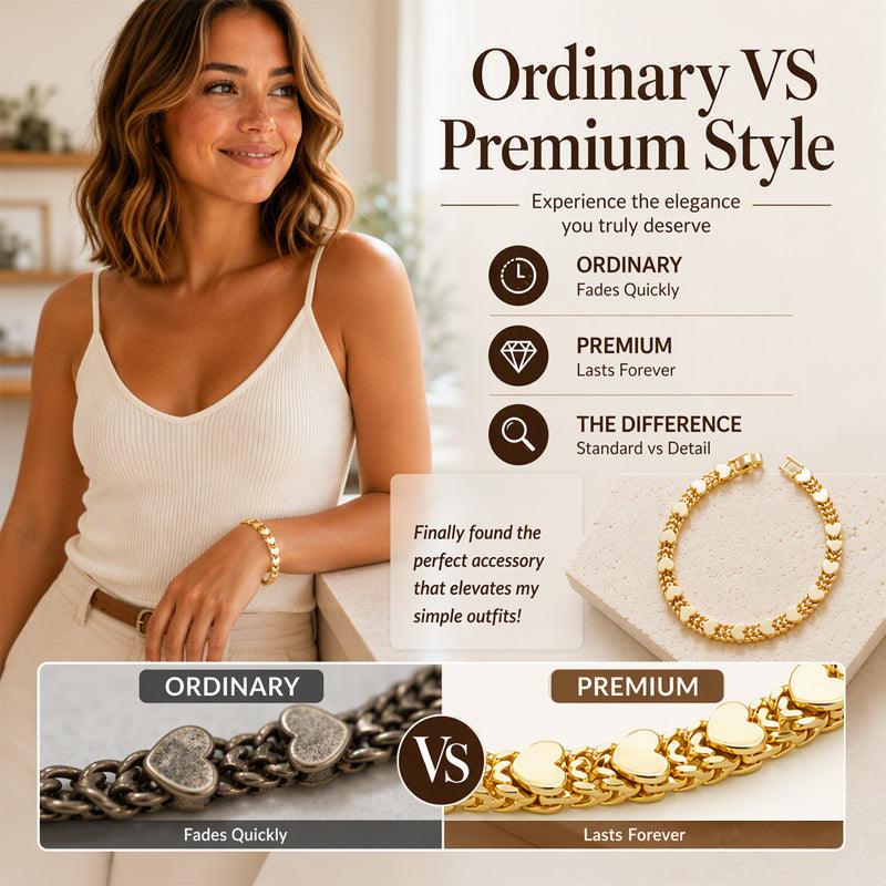 💖 LIMITED‑TIME 30% OFF! ✨ Women’s Elegant Heart Link Bracelet – Dainty Romantic Design, Adjustable Chain ✨