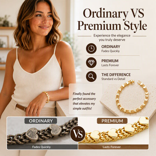 💖 LIMITED‑TIME 30% OFF! ✨ Women’s Elegant Heart Link Bracelet – Dainty Romantic Design, Adjustable Chain ✨
