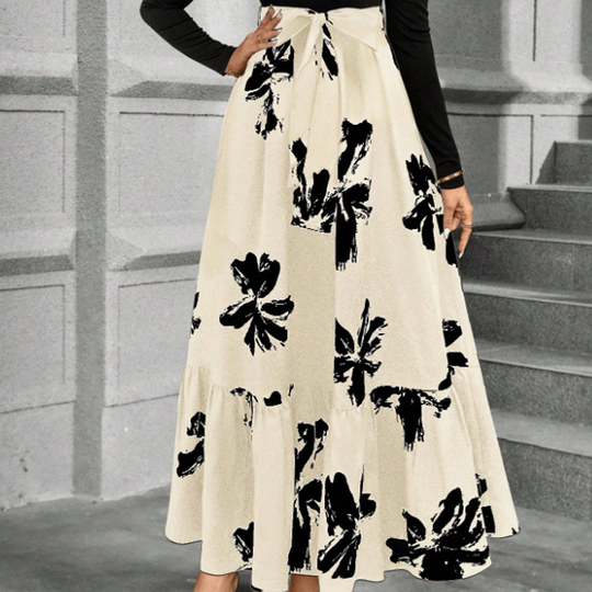 🌸 Flattering Elegance | Women's Floral Tie-Waist A-Line Maxi Dress