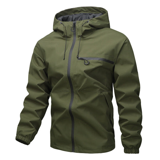 🍂 Men's Outdoor Waterproof Hooded Jacket – Windproof Protection & Everyday Comfort