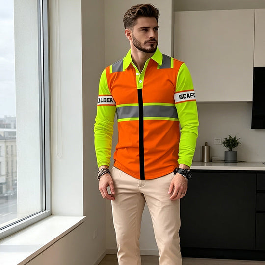 🦺 Built for the Job | Men's High-Visibility Scaffolder Long-Sleeve Work Top