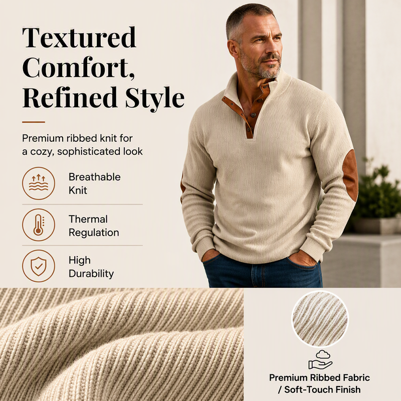 ⏳ Limited Time 50% Off! 💥Men's Corduroy Stand Collar Sweatshirt